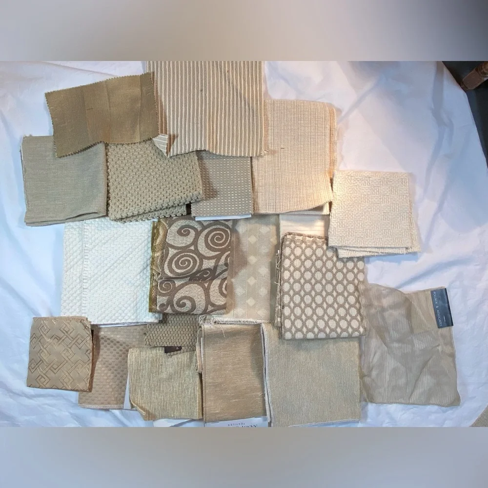 Designer high‎ end upholstery Fabric Samples beige tone colors